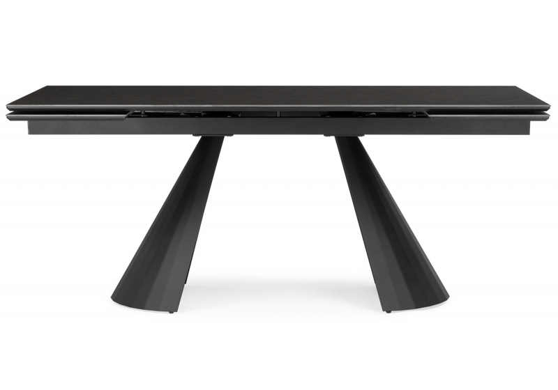 Керамический стол, Шелтон 180(260)x90 massa ink gray / черный