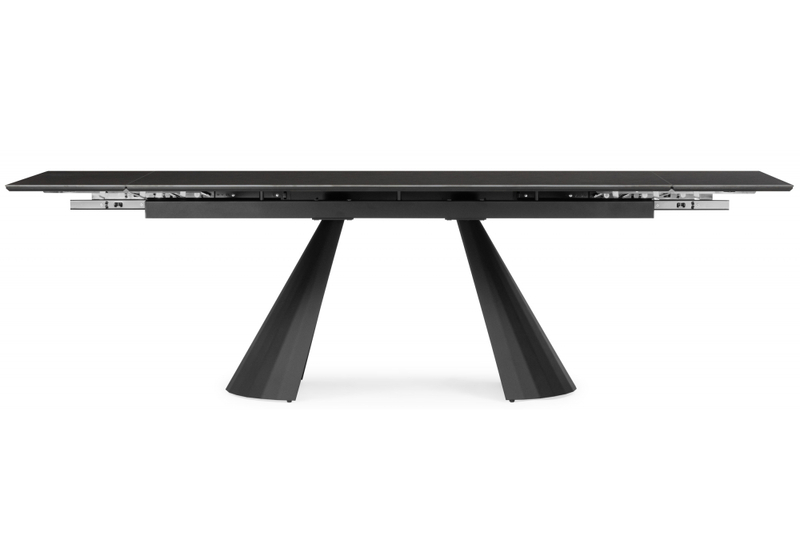 Керамический стол, Шелтон 180(260)x90 massa ink gray / черный