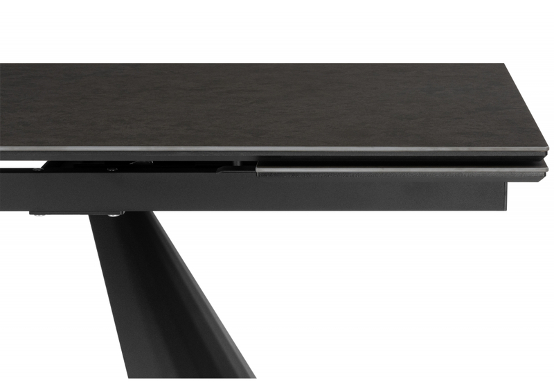 Керамический стол, Шелтон 180(260)x90 massa ink gray / черный