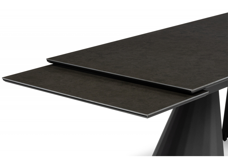 Керамический стол, Шелтон 180(260)x90 massa ink gray / черный