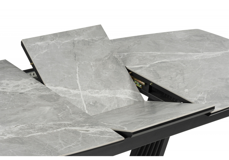 Керамический стол, Вейл 160(205)х89 larka grey / черный