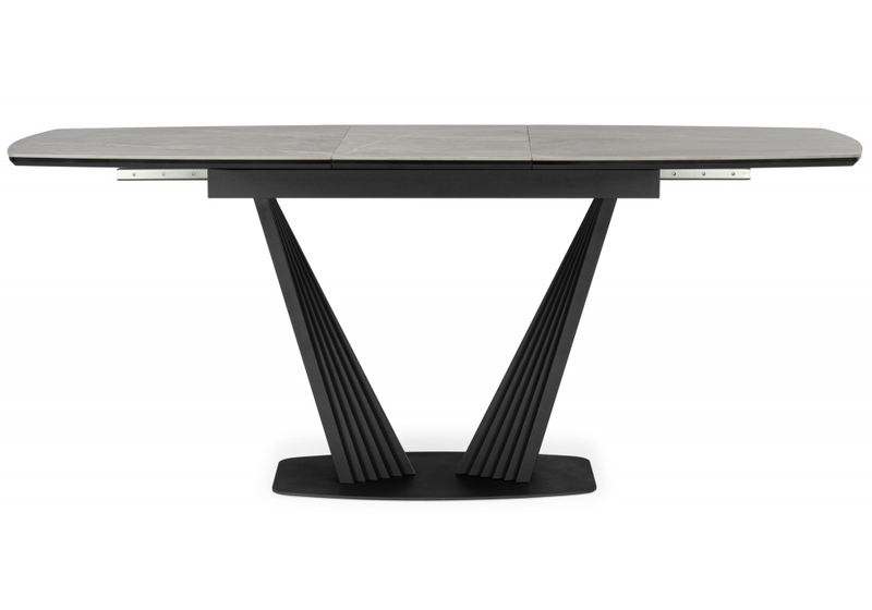 Керамический стол, Вейл 160(205)х89 larka grey / черный