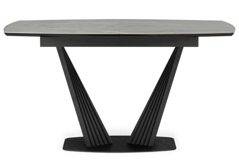 Керамический стол, Вейл 140(180)х80 larka grey / черный