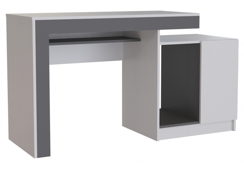 Компьютерный стол, Модена белый / графит