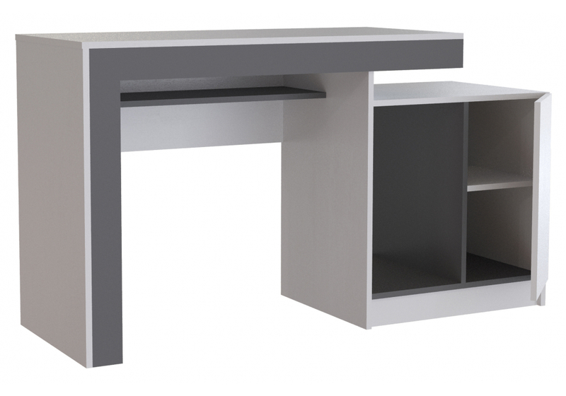 Компьютерный стол, Модена белый / графит