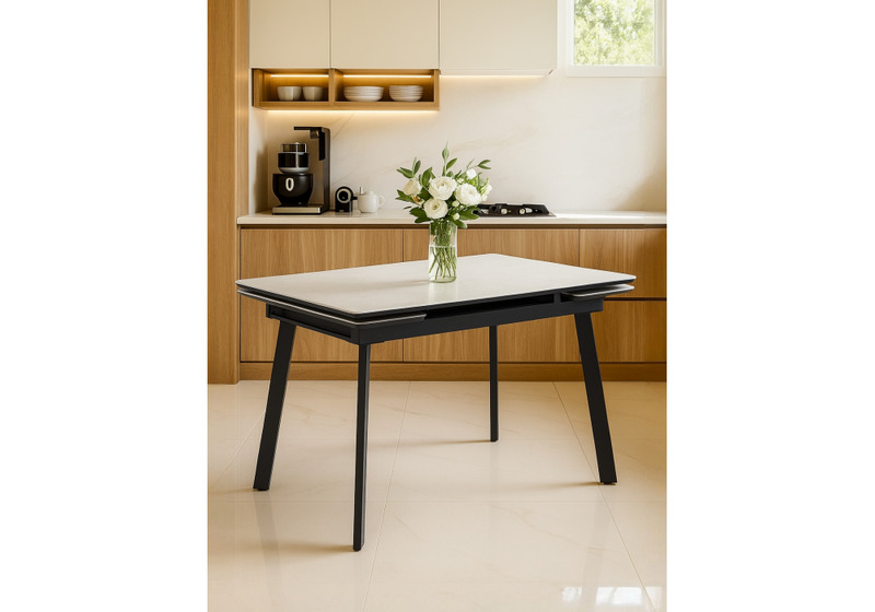 Керамический стол, Норман 140(200)х80 carmen light grey / черный