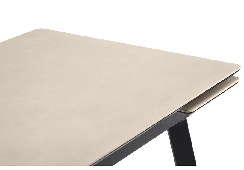 Керамический стол, Норман 140(200)х80 carmen light grey / черный