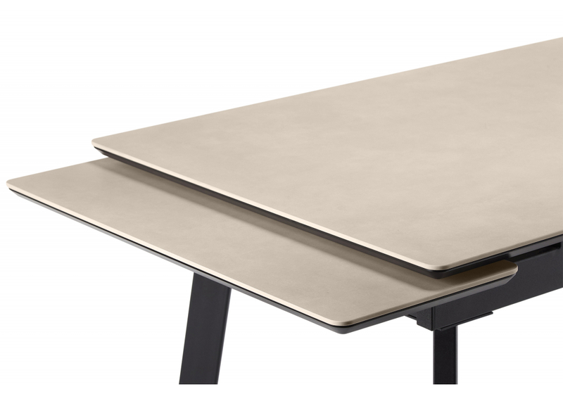 Керамический стол, Норман 140(200)х80 carmen light grey / черный