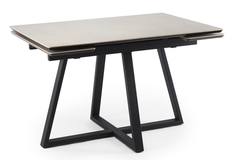 Керамический стол, Памелла 140(200)х80 carmen light grey / черный