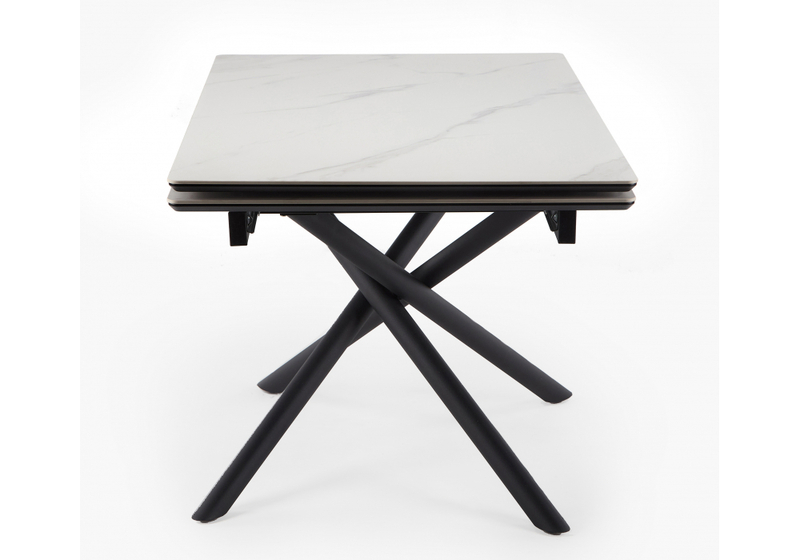 Керамический стол, Мэриан 140 (200) х 80 snow alpin white / черный