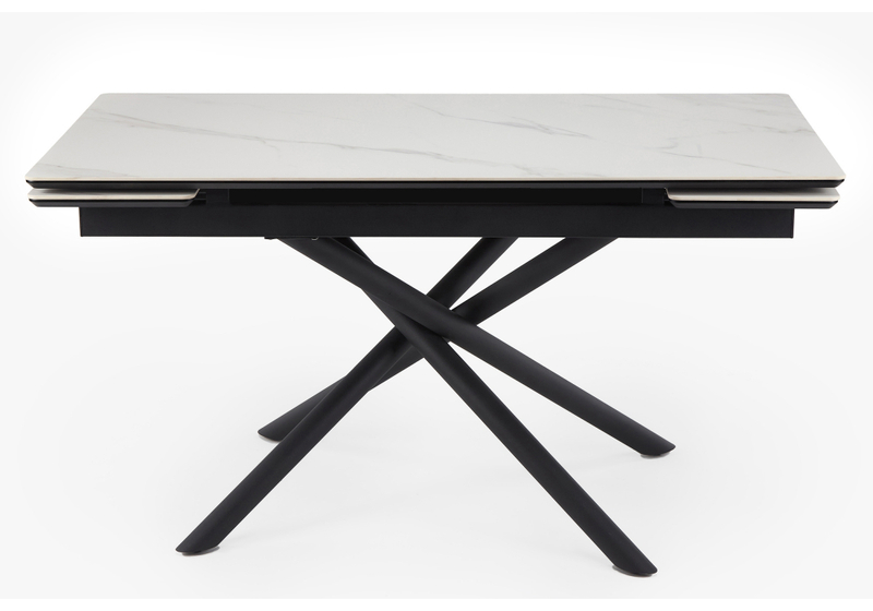 Керамический стол, Мэриан 140 (200) х 80 snow alpin white / черный