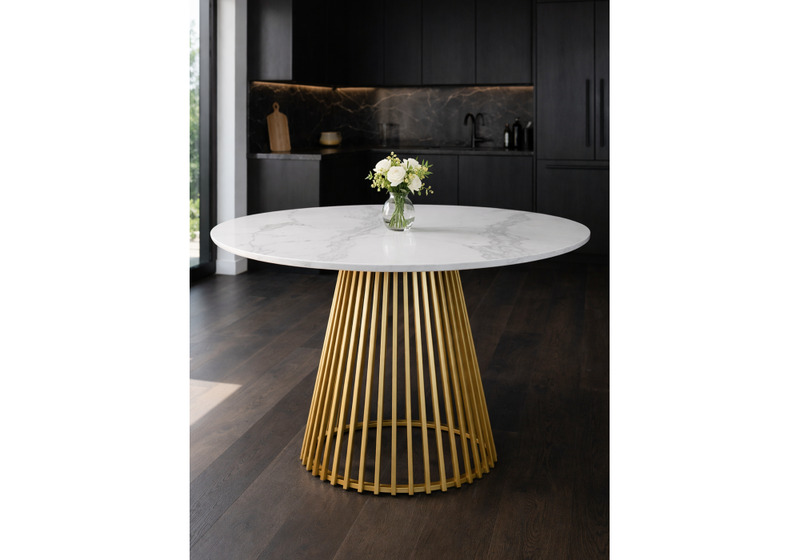 Керамический стол, Нэнси 110 patagonoa bianco repose / золото