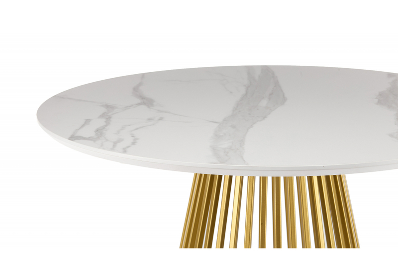 Керамический стол, Нэнси 110 patagonoa bianco repose / золото