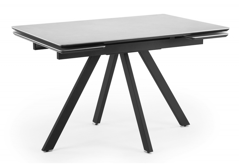 Керамический стол, Вилли 120(180)х80 сarmen light grey / черный