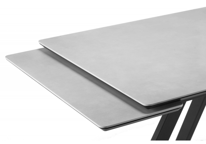 Керамический стол, Вилли 120(180)х80 сarmen light grey / черный