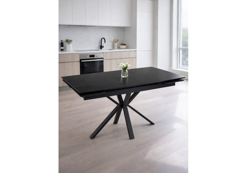 Керамический стол, Старлайт 140 (200) х 80 shakespeare black / черный