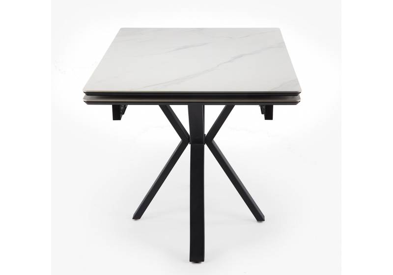 Керамический стол, Старлайт 140(200)х80 snow alpin white / черный