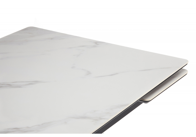 Керамический стол, Старлайт 140(200)х80 snow alpin white / черный