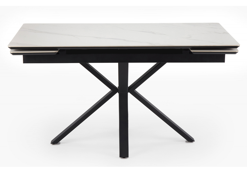 Керамический стол, Старлайт 140(200)х80 snow alpin white / черный