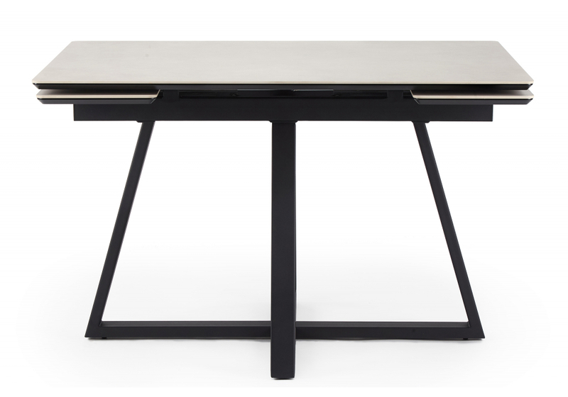 Керамический стол, Памелла 120(180)х80 carmen light grey / черный