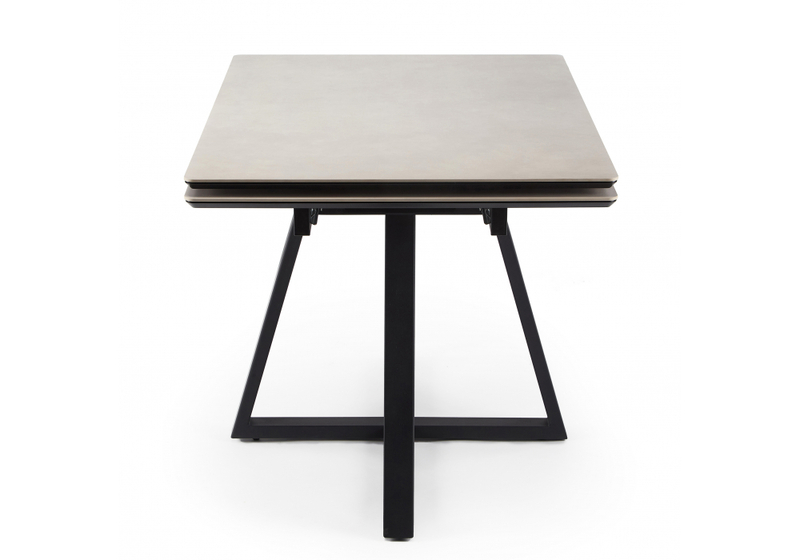 Керамический стол, Памелла 120(180)х80 carmen light grey / черный