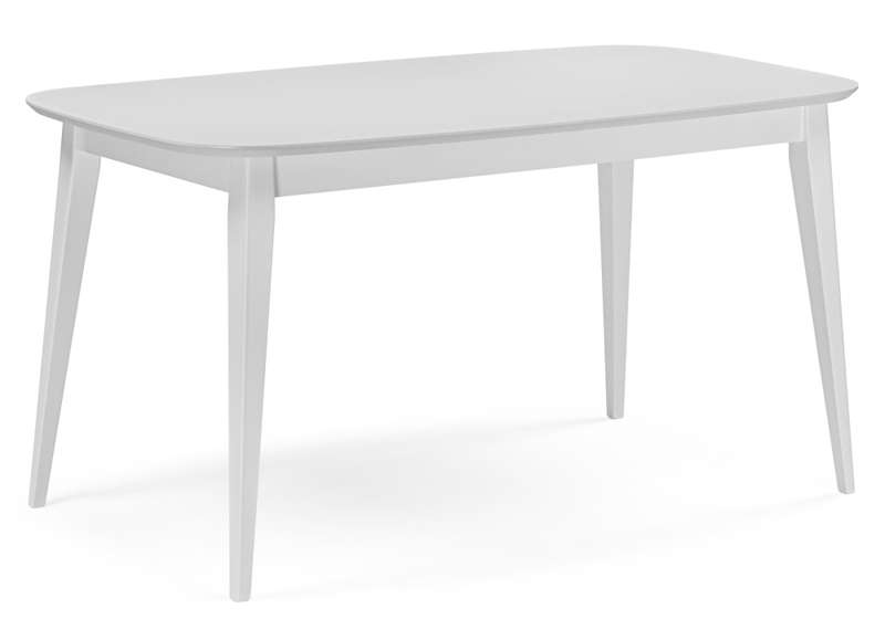 Стол деревянный, Адель 145(190)x80 белый матовый