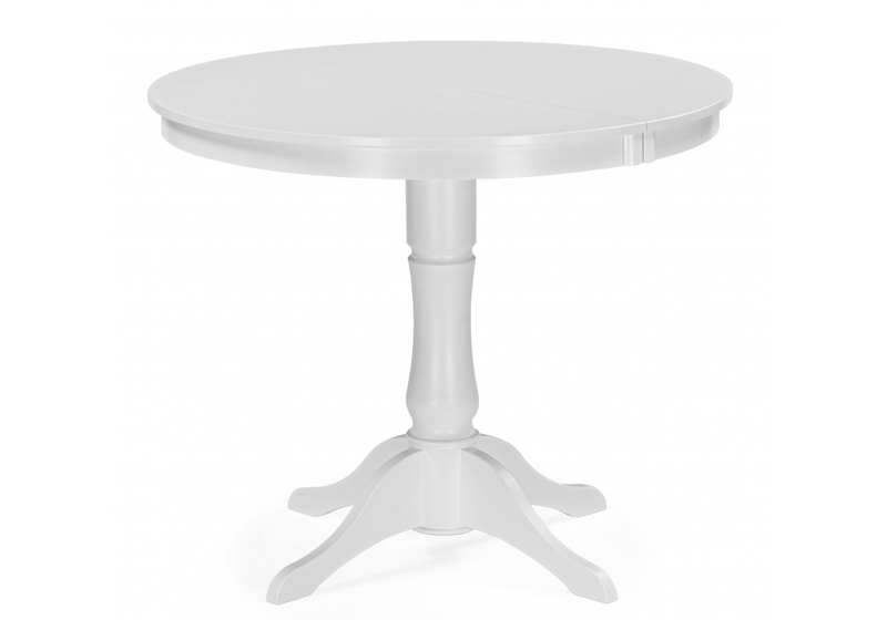 Стол деревянный, Амадей 90(130)x90 белый матовый