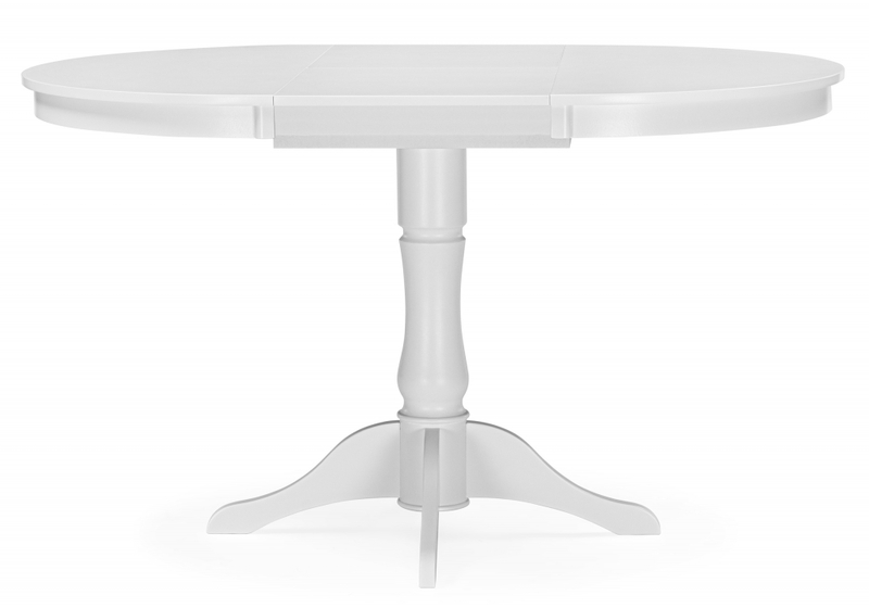 Стол деревянный, Амадей 90(130)x90 белый матовый