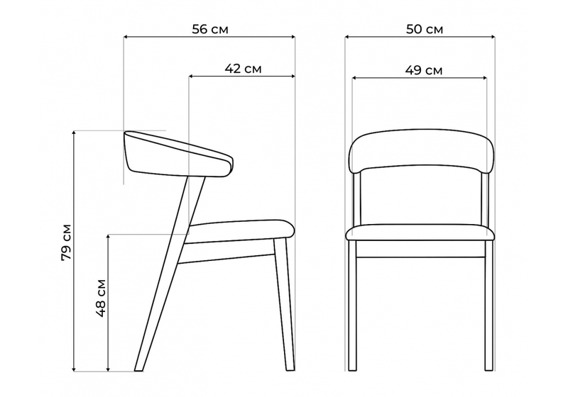 Стул деревянный, Токио 2 ткань 234 / черное дерево