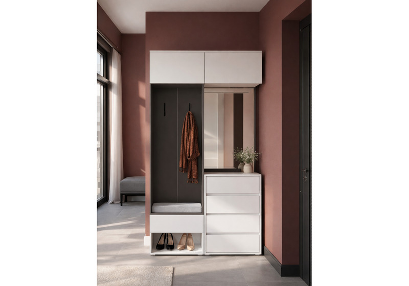 Корпусная мебель, Роут белый / графит комплектация 8