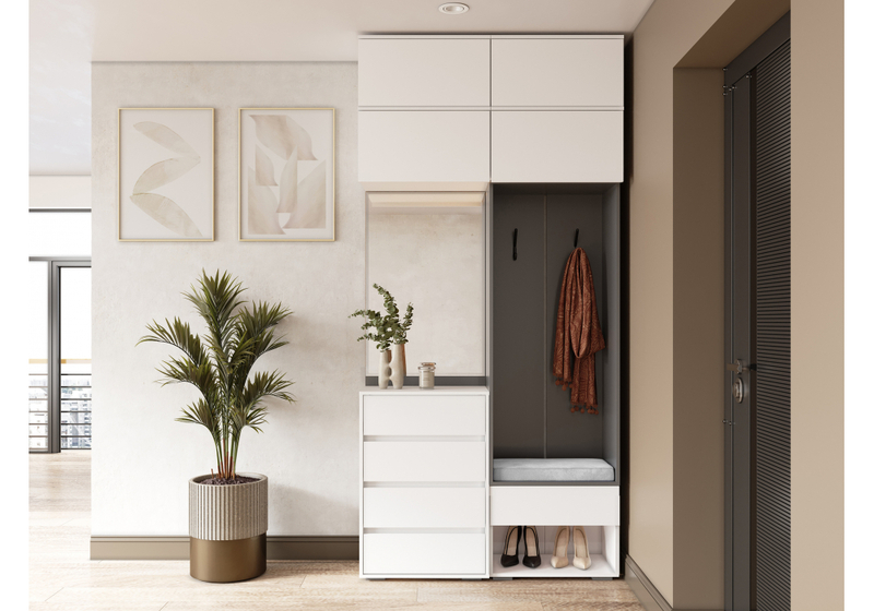 Корпусная мебель, Роут белый / графит комплектация 7