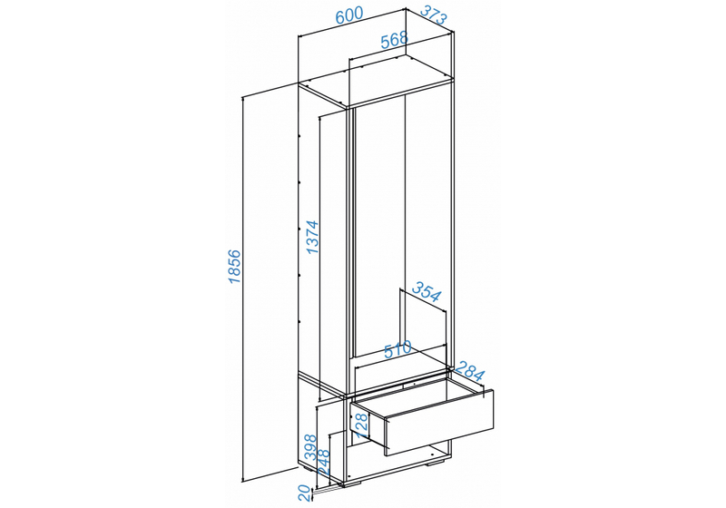Корпусная мебель, Роут белый / графит комплектация 7