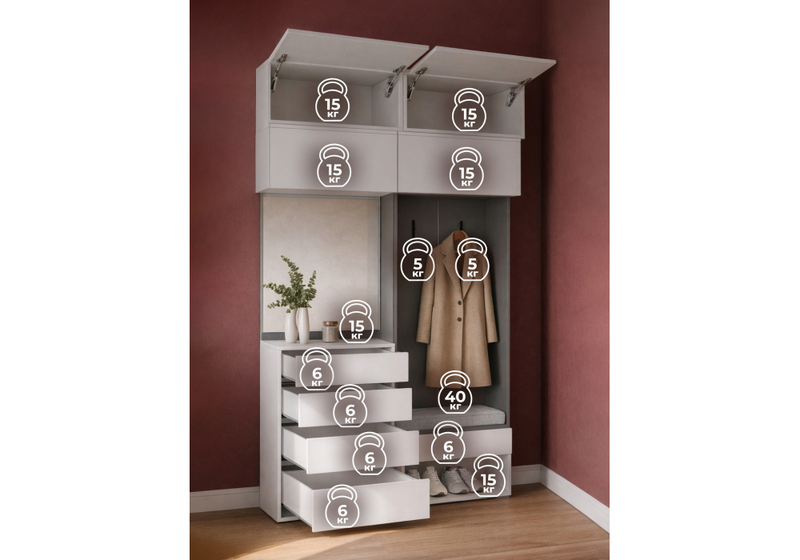 Корпусная мебель, Роут белый / графит комплектация 7