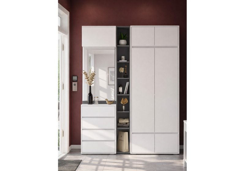 Корпусная мебель, Роут белый / графит комплектация 4