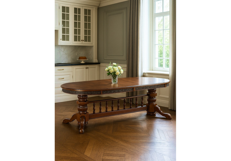 Стол деревянный, Кассиль орех / коричневая патина