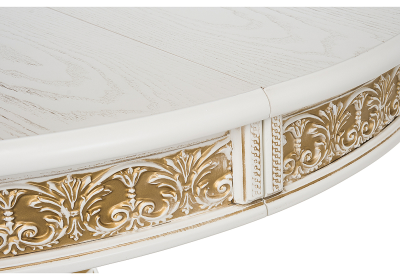 Стол деревянный, Лорд молочный / золотая патина