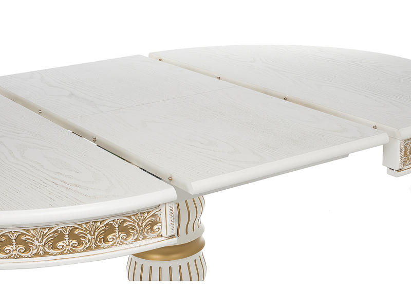 Стол деревянный, Лорд молочный / золотая патина