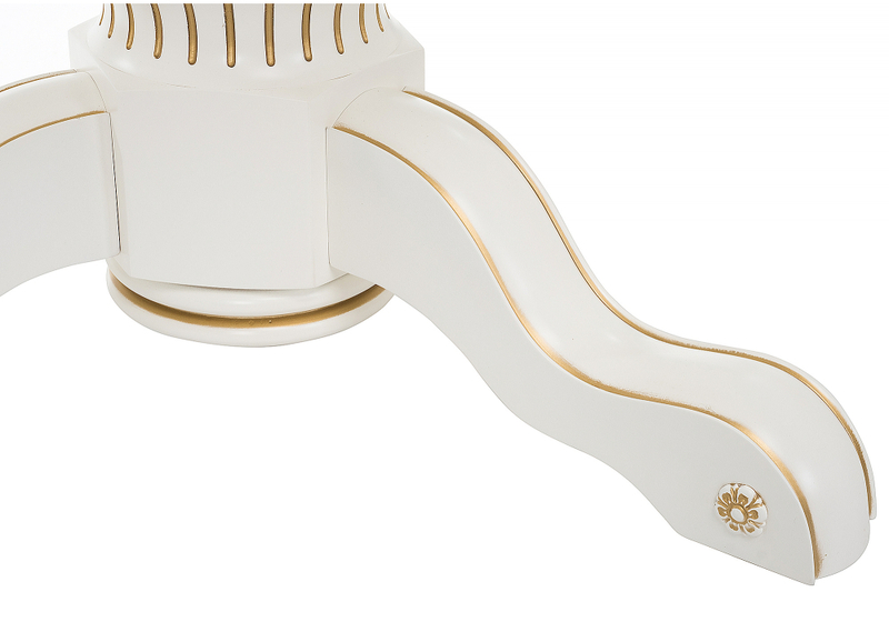 Стол деревянный, Лорд молочный / золотая патина