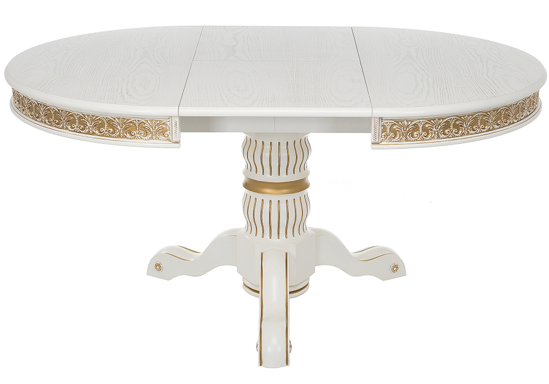 Стол деревянный, Лорд молочный / золотая патина