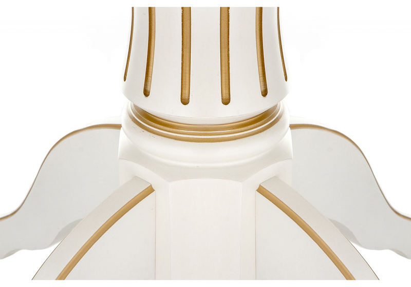 Стол деревянный, Павия молочный / золото патина