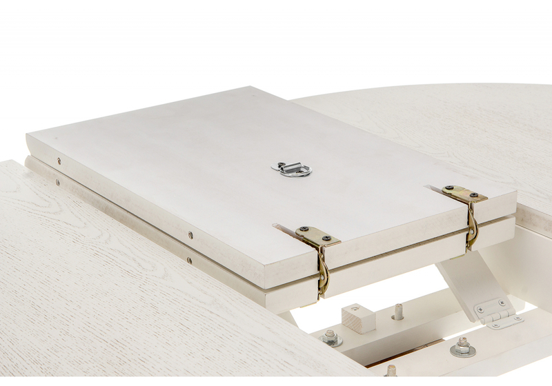 Стол деревянный, Павия молочный / золото патина