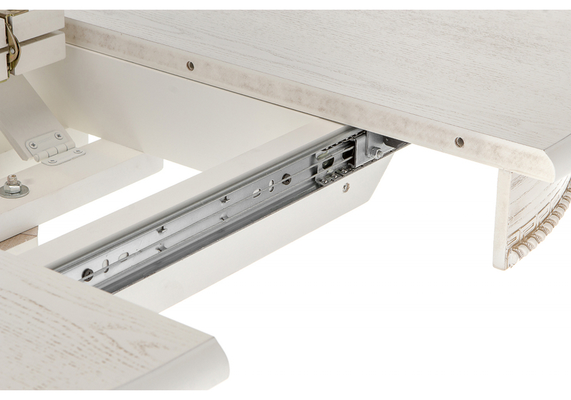 Стол деревянный, Павия молочный / золото патина