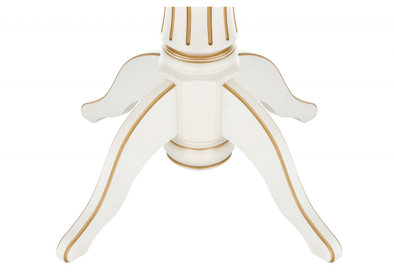 Стол деревянный, Павия молочный / золото патина