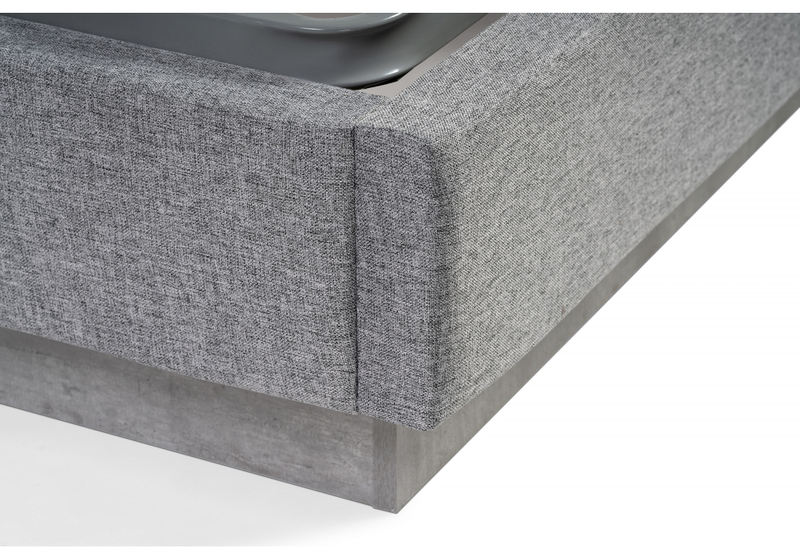 Кровать, Tulip 160х200 с ПМ метрополитан грей / белая матовая