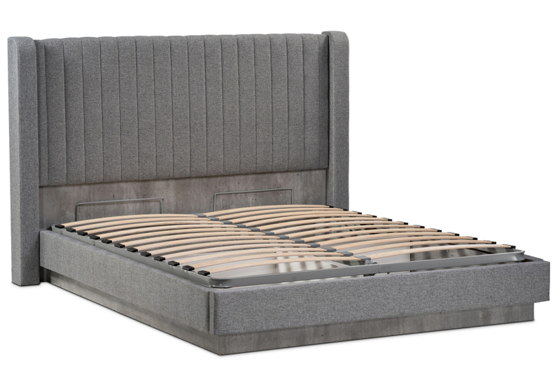 Кровать, Tulip 160х200 с ПМ метрополитан грей / белая матовая