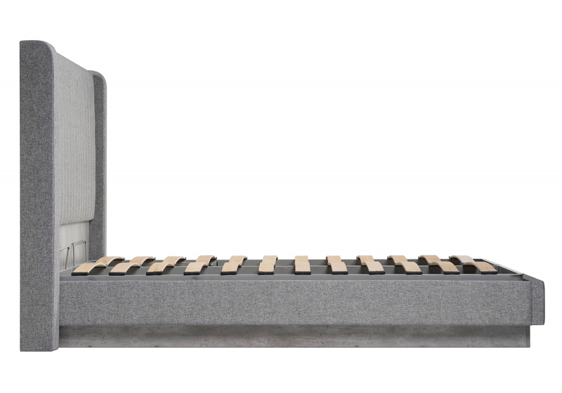 Кровать, Tulip 160х200 с ПМ метрополитан грей / белая матовая