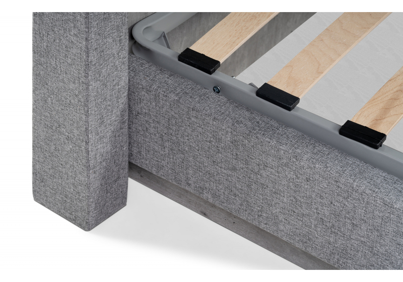 Кровать, Tulip 160х200 с ПМ метрополитан грей / белая матовая