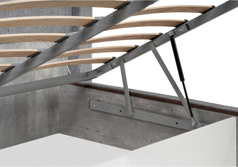 Кровать, Tulip 160х200 с ПМ метрополитан грей / белая матовая