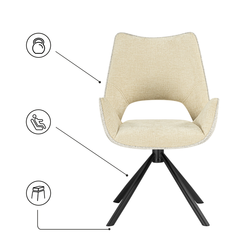 Стул на металлокаркасе, Balaton 360 крутящийся beige / black