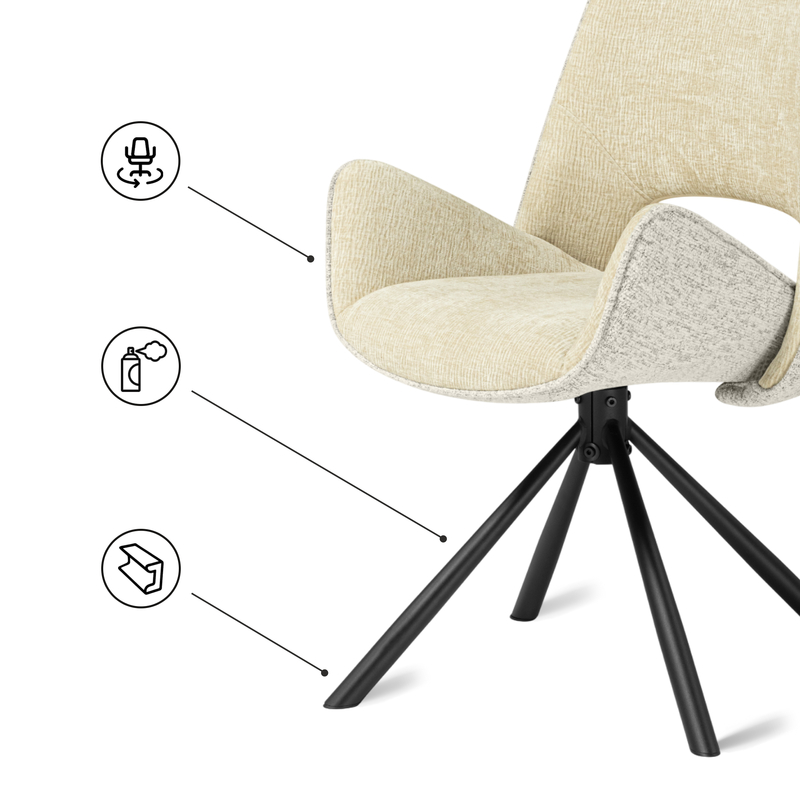 Стул на металлокаркасе, Balaton 360 крутящийся beige / black